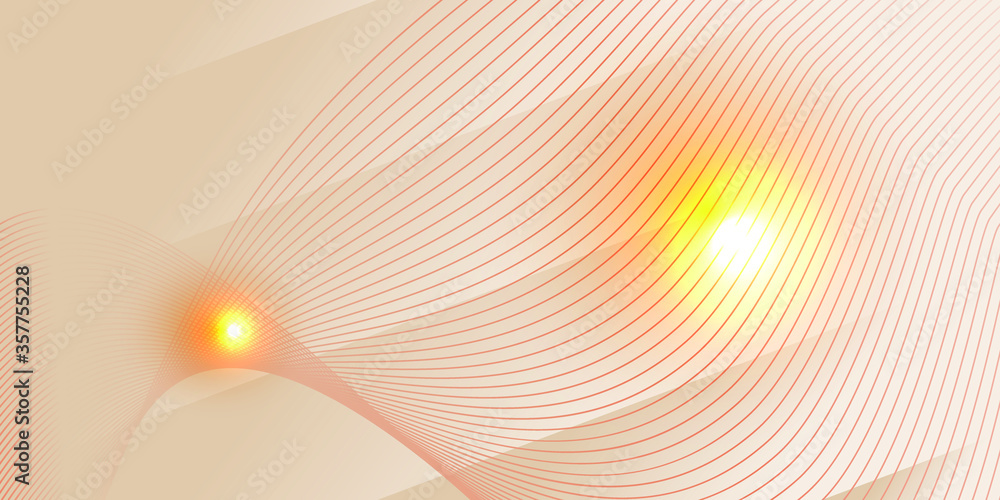 Poster abstract wavy lines with bright color modern vector background	