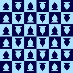 Seamless pattern with Chess bishop. Endless background. Vector illustration.
