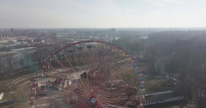 Berlin drone shot in 4K Spreepark ferris wheel