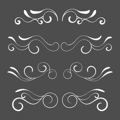Beautiful decorative dividers set ornaments floral. -  Vector.