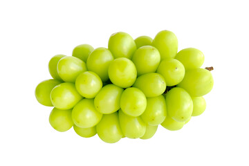 Beautiful bunch of green Shine Muscat grape isolated on white background