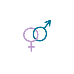 Female and male gender symbols hand drawn outline doodle icon. Sex and gender diversity concept vector simple sketch illustration for print, web, mobile and infographics isolated on white background