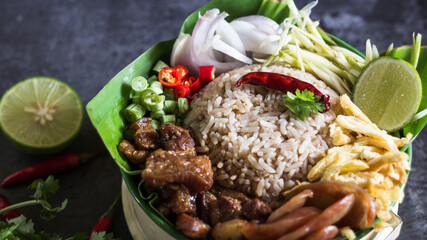 Rice Mixed with Shrimp paste - Thai traditional food