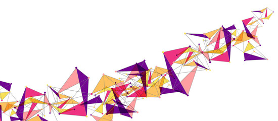 Fototapeta premium Line points connections, triangular technology design. Abstract geometric background