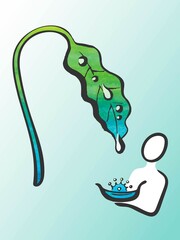 A logo that represents activities to protect precious water. It can also be used as an icon. Hand drawing. vector.