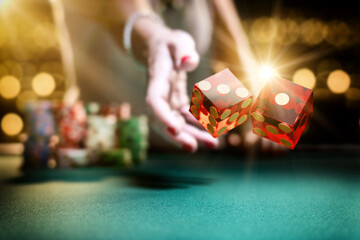 Man gambling at the craps table - 357758826