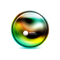Circle button or banner for text design template. Abstract background or button concept