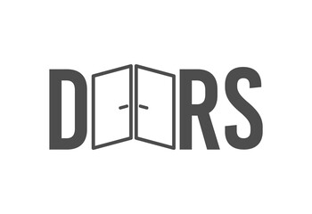 3d Door distribution logo concept.