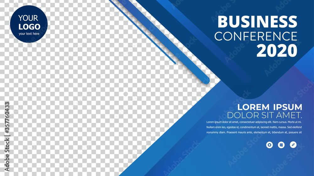 Wall mural Banner design with blue geometric background.vector illustration	
