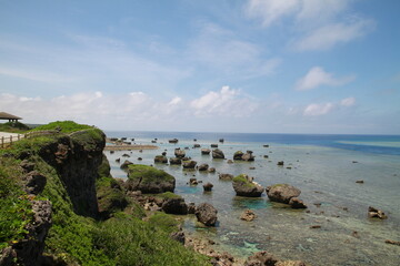 Obraz premium 宮古島（東平安名崎）の海-1