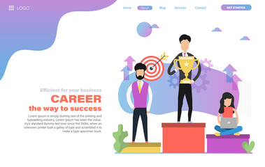 Vector web header template of business career in flat