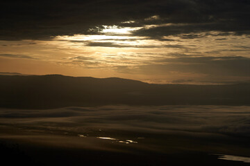Ngorongoro Crater Tanzania Serengeti Africa Morning Landscape Scenery Scenic Sunrise