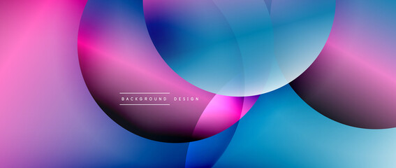 Circle modern geometric abstract background with liquid gradients