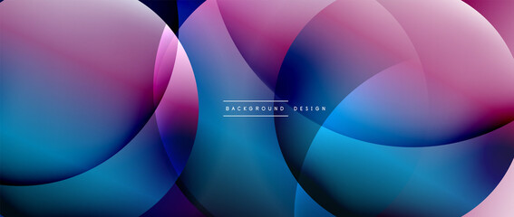 Circle modern geometric abstract background with liquid gradients
