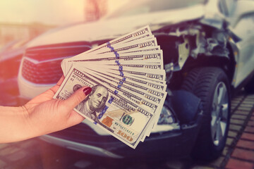 customer pays money dollars for car repair