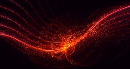 3D rendering abstract multicolor fractal light background