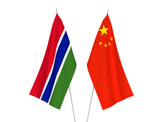 China and Republic of Gambia flags