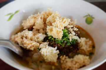 Local Thai style noodles pork soup
