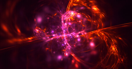 3D rendering abstract multicolor fractal light background