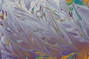 Closeup shot of an abstract painting made of mainly silver color