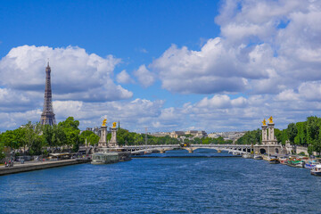 Fototapeta na wymiar Eiffel Tower and Pont Alexandre III, Paris