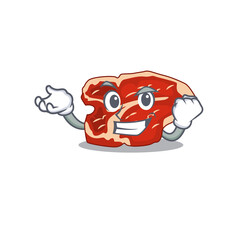 A caricature design concept of T-bone with happy face