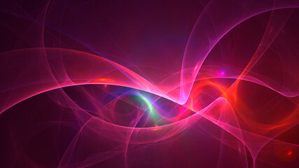 3D rendering abstract multicolor fractal light background