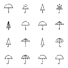 Umbrella icon set. creative umbrella, weather outline icons sign vector illustration.	