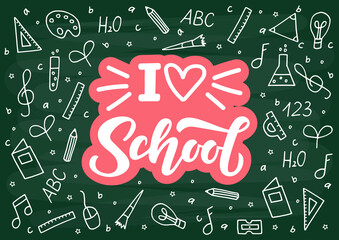 I love school hand drawn lettering
