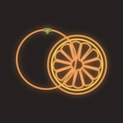orange neon effect illustration on dark background