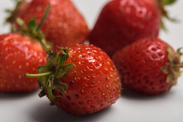 garden strawberry close-up, selective focus