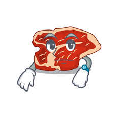 Mascot design style of T-bone with waiting gesture