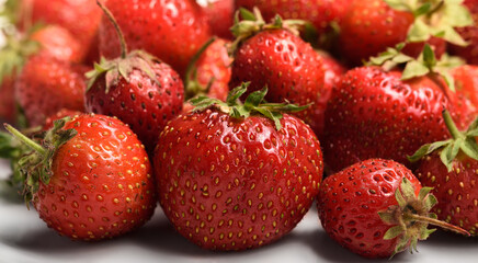 garden strawberry close-up, selective focus