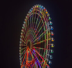 Ferris wheel at the fair ground at night