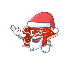 cartoon character of T-bone Santa with cute ok finger