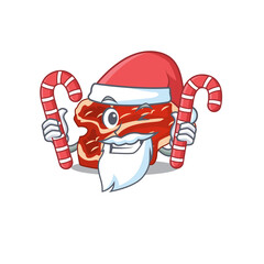 T-bone dressed in Santa Cartoon character with Christmas candies