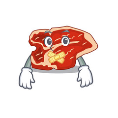 T-bone cartoon character style having strange silent face