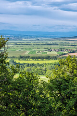 Obraz premium Landscape with fields from Oponice castle, Slovakia