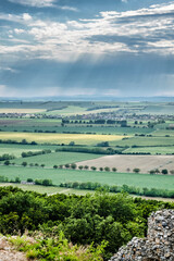 Landscape with fields from Oponice castle, Slovakia