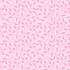 Japanese Pink Leaf Ivy Vector Seamless Pattern