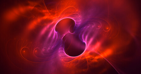 3D rendering abstract multicolor fractal light background