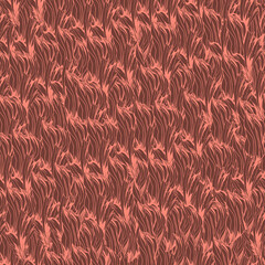 Abstract seamless red wicker pattern. Wavy hand-drawn texture for fabric, tile, bedding.