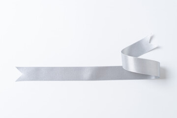 silver banners ribbons label on white