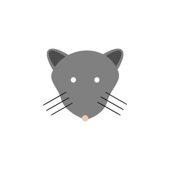 Fototapeta na wymiar Mouse or rat face simple design, icon