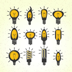 Lightbulb vector set, idea symbol, vector illustration, eps 10 vector 
