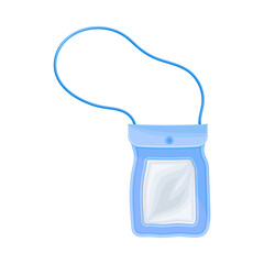 Waterproof Plastic Bag for Personal Things Safekeeping Vector Illustration