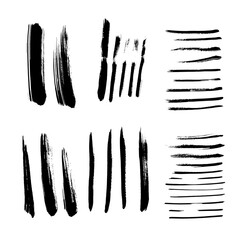 Black flatted vector paint brush stroke ink texture