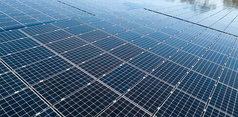 Drone photo of large solar PV array