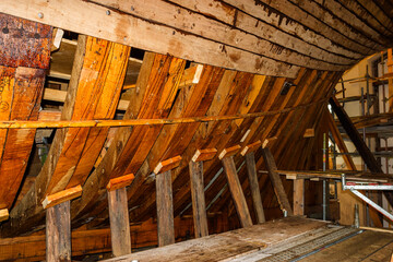 Fototapeta na wymiar Ongoing Shipbuilding of an old wooden ship