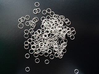 
Metal rings on a black background